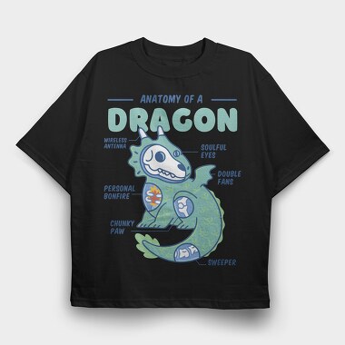 Dragon Anatomy, Tricou Oversize Barbati (Unisex)