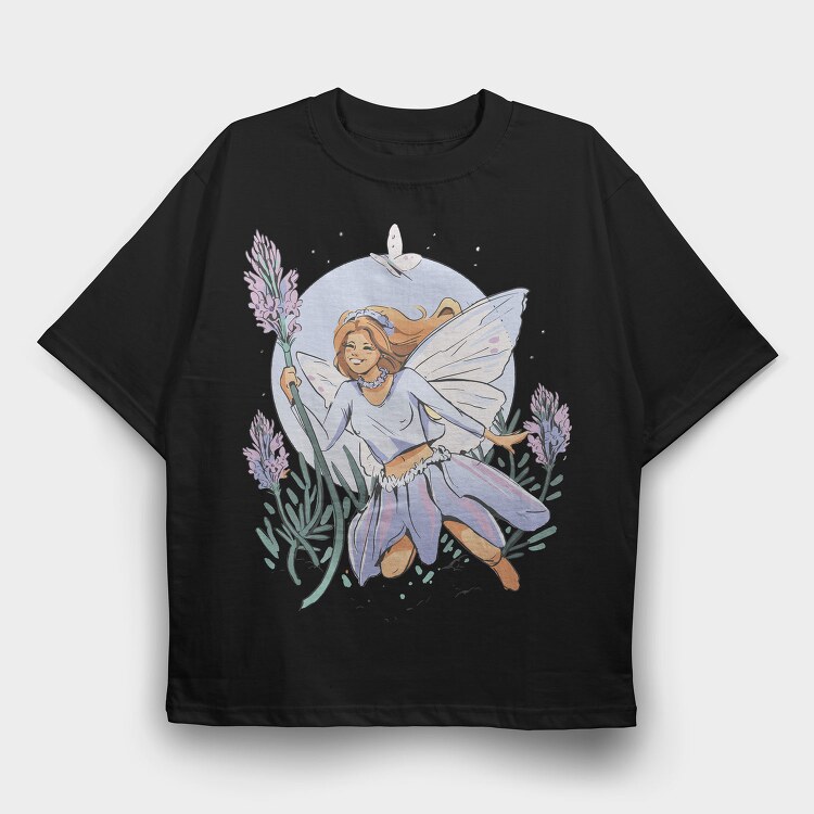Lavender Fairy Cottagecore, Tricou Oversize Barbati (Unisex)