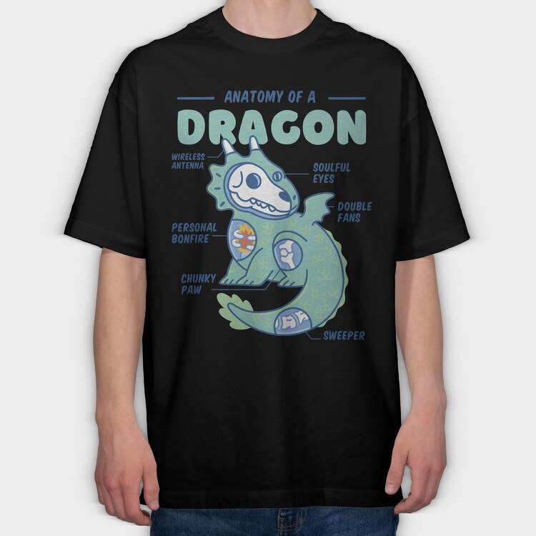 Dragon Anatomy, Tricou Oversize Barbati (Unisex)