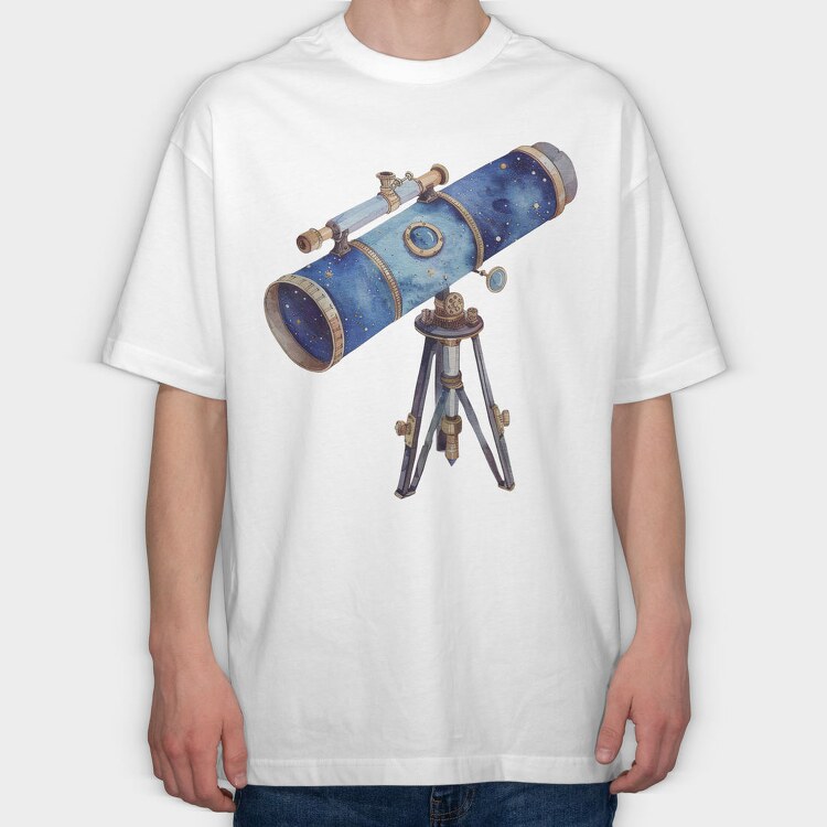 Telescope Stars Night, Tricou Oversize Barbati (Unisex)