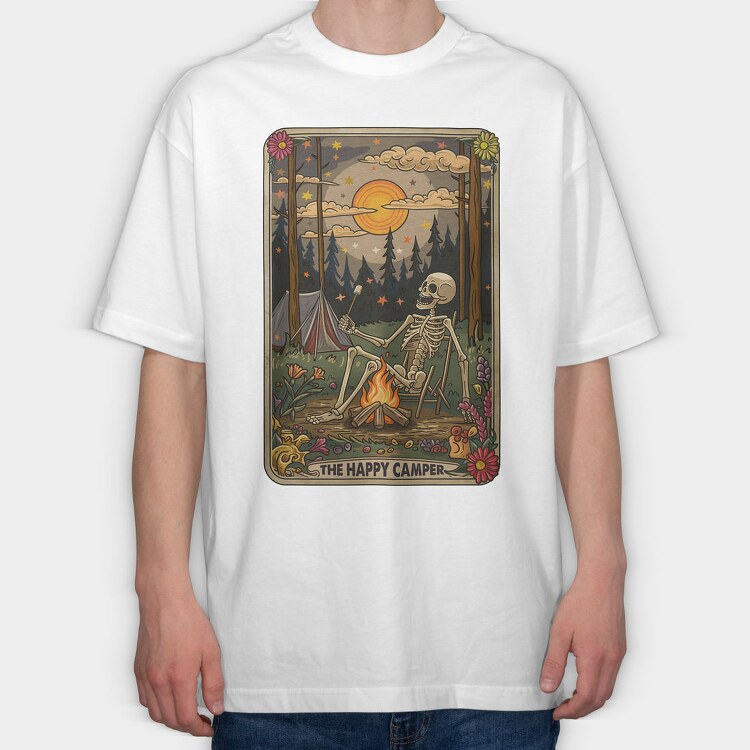 The Happy Camper, Tricou Oversize Barbati (Unisex)