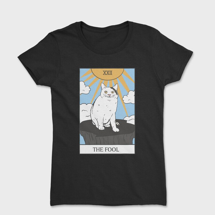 Meme Cat Tarot Card, Tricou Femei