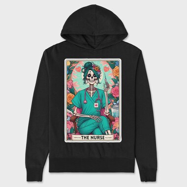 The Nurse Skeleton Card, Hanorac Oversize Barbati (Unisex)