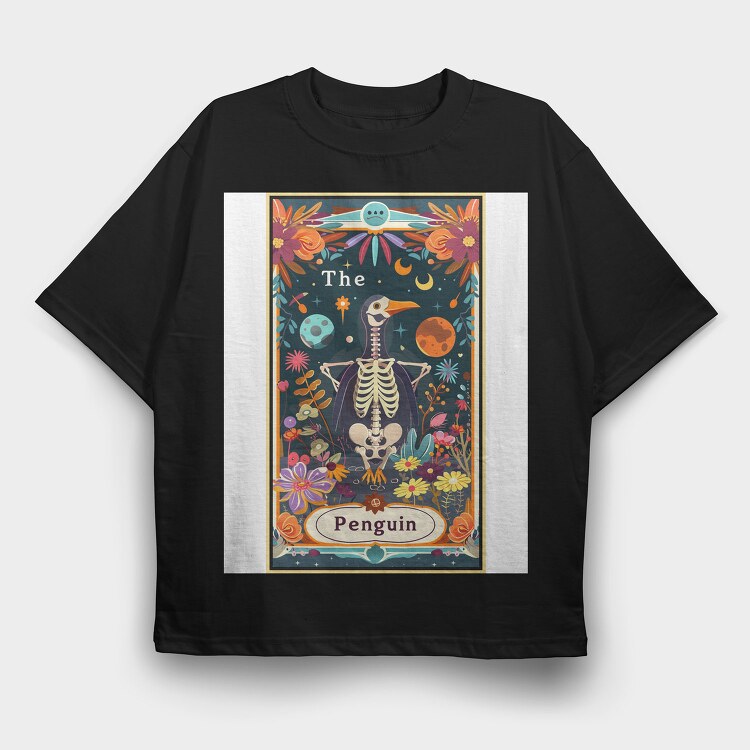 The Penguin Skeleton, Tricou Oversize Barbati (Unisex)