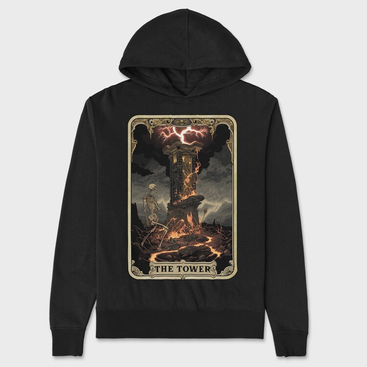 The Tower Card, Hanorac Oversize Barbati (Unisex)