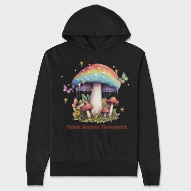 Think Happy Thoughts, Hanorac Oversize Barbati (Unisex)