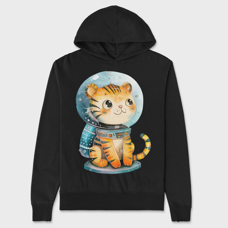 Tiger Astronaut Spacesuit, Hanorac Oversize Barbati (Unisex)