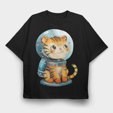 Tiger Astronaut Spacesuit, Tricou Oversize Barbati (Unisex)