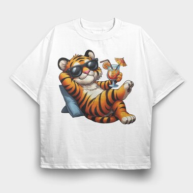 Tiger Cocktail Sunglasses, Tricou Oversize Barbati (Unisex)