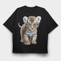 Tiger Cub Face, Tricou Oversize Barbati (Unisex)
