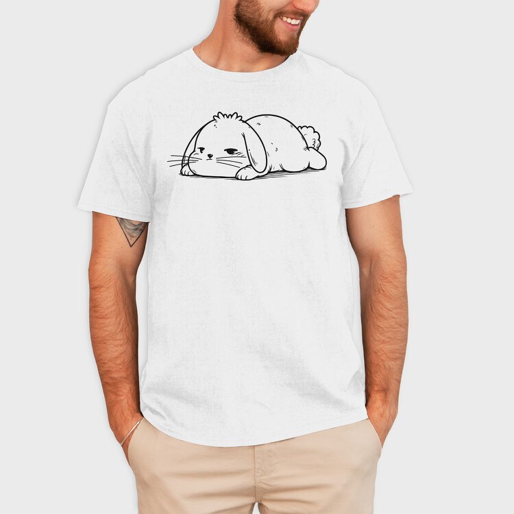 Lazy Bunny, Tricou Barbati (Unisex)