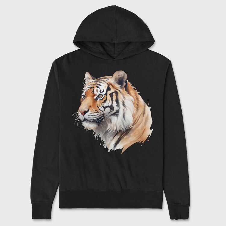 Tiger Face Portrait, Hanorac Oversize Barbati (Unisex)