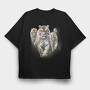 Tiger Family Walk, Tricou Oversize Barbati (Unisex)