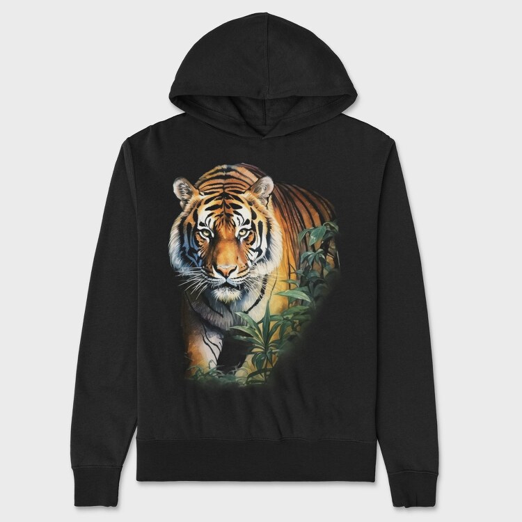 Tiger Jungle Face, Hanorac Oversize Barbati (Unisex)