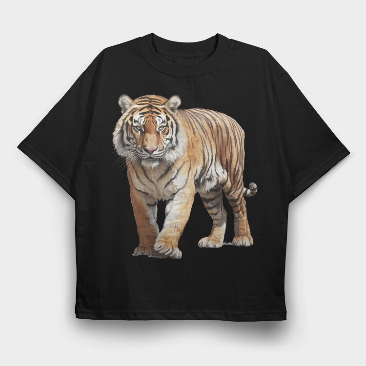 Tiger Majesty Club, Tricou Oversize Barbati (Unisex)
