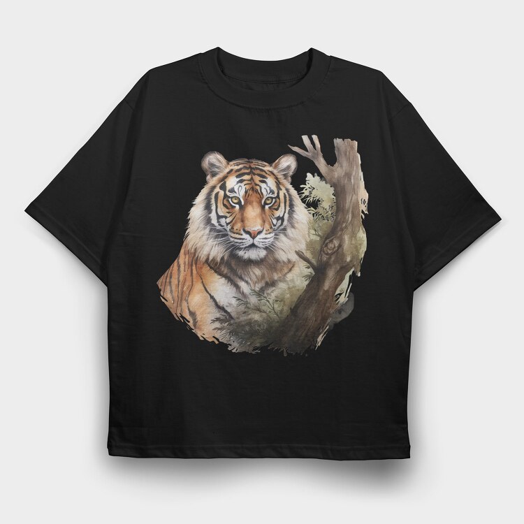 Tiger Nature Wildness, Tricou Oversize Barbati (Unisex)
