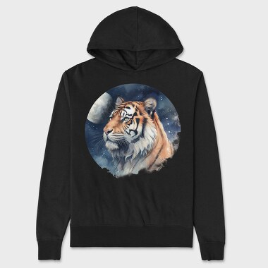 Tiger Night Moon, Hanorac Oversize Barbati (Unisex)