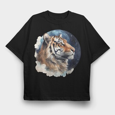 Tiger Night Spirit, Tricou Oversize Barbati (Unisex)