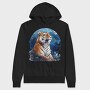 Tiger Night Stare, Hanorac Oversize Barbati (Unisex)