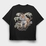 Tiger On Branch, Tricou Oversize Barbati (Unisex)