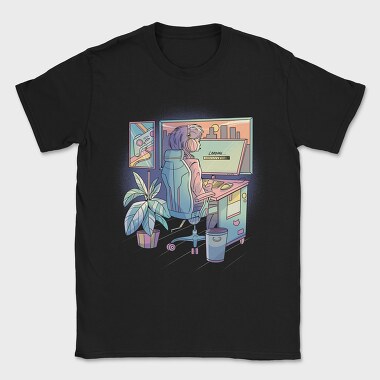 Anime Gamer Girl Vaporwave, Tricou Barbati (Unisex)