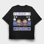 Pixel Art Game Characters Kids Brother, Tricou Oversize Barbati (Unisex)