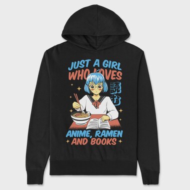Anime Ramen And Book Lover, Hanorac Oversize Barbati (Unisex)