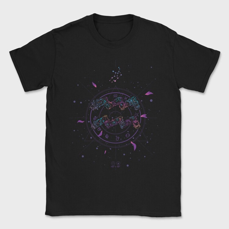 Aquarius Floral Zodiac Sign Aqarius, Tricou Barbati (Unisex)