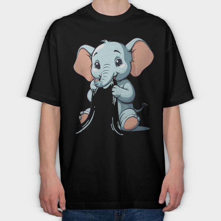 Baby Elephant, Tricou Oversize Barbati (Unisex)