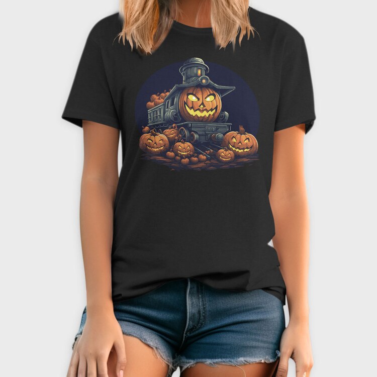 Halloween Pumpkin Train King, Tricou Barbati (Unisex)