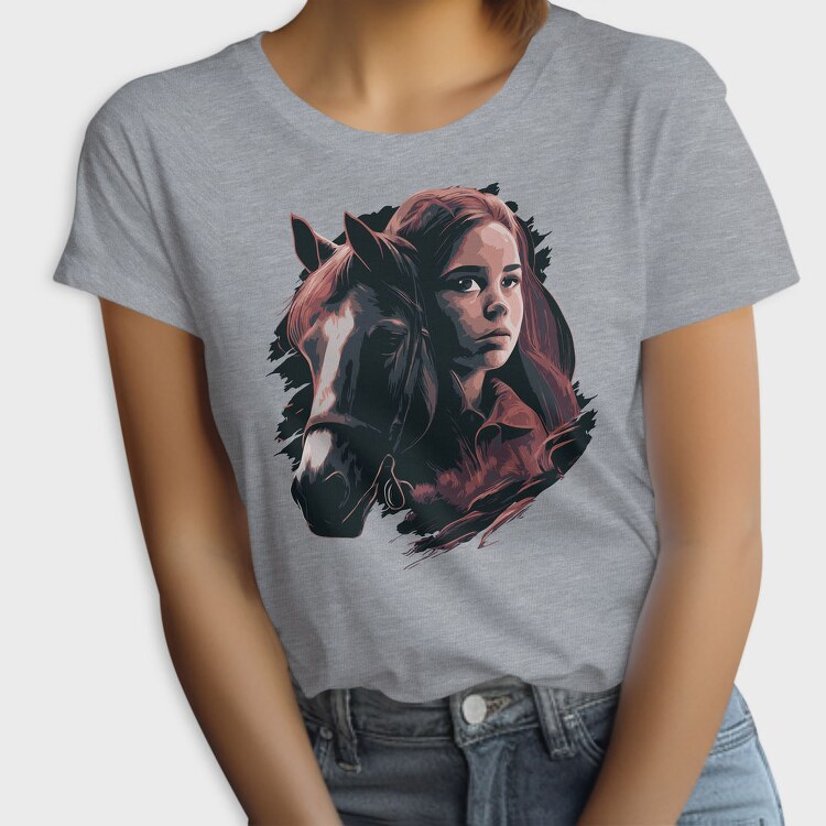 Woman And Horse Animal Girl, Tricou Femei