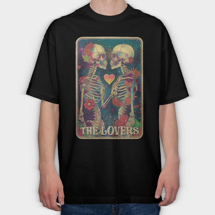 The Lovers Card, Tricou Oversize Barbati (Unisex)