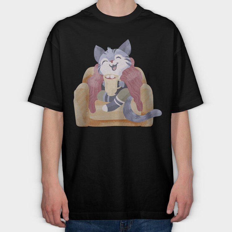 Catnap Cozy, Tricou Oversize Barbati (Unisex)