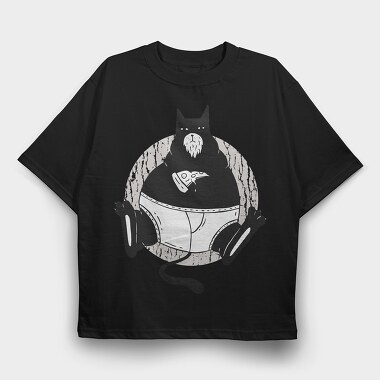 Pizza Cat Cathers Day, Tricou Oversize Barbati (Unisex)
