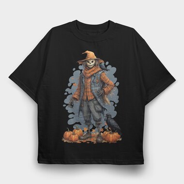 Halloween Scary Scarecrow, Tricou Oversize Barbati (Unisex)