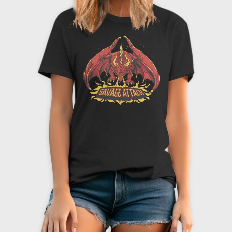Dragon Creature With Fire Savage Attack, Tricou Barbati (Unisex)