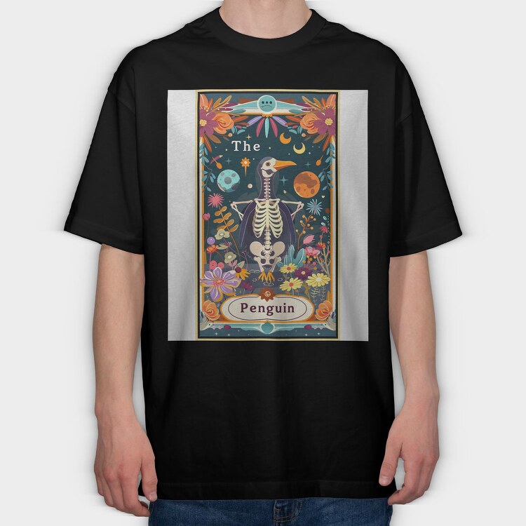 The Penguin Skeleton, Tricou Oversize Barbati (Unisex)