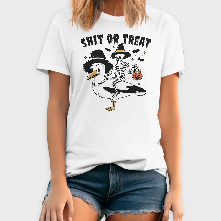 Halloween Seagull Shit Or Treat, Tricou Barbati (Unisex)