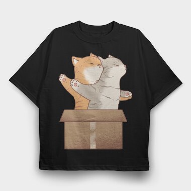 Cats In Love Titanic, Tricou Oversize Barbati (Unisex)