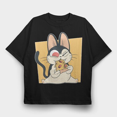 Pizza Kitten Cat, Tricou Oversize Barbati (Unisex)