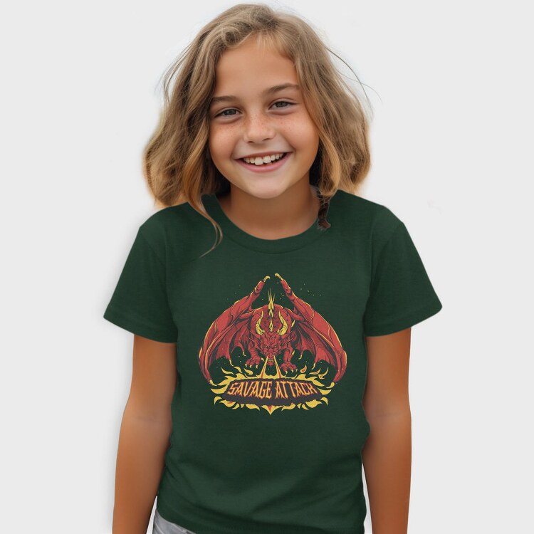 Dragon Creature With Fire Savage Attack, Tricou Copii
