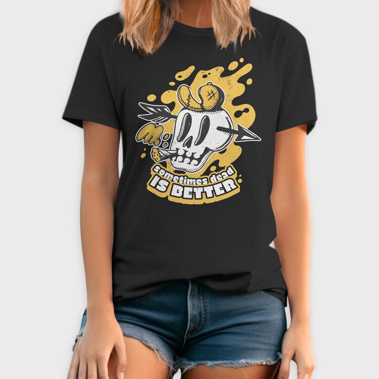 Halloween Skull Retro Cartoon Dead Is Better, Tricou Barbati (Unisex)