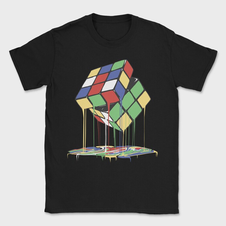 Melting Rubik, Tricou Barbati (Unisex)