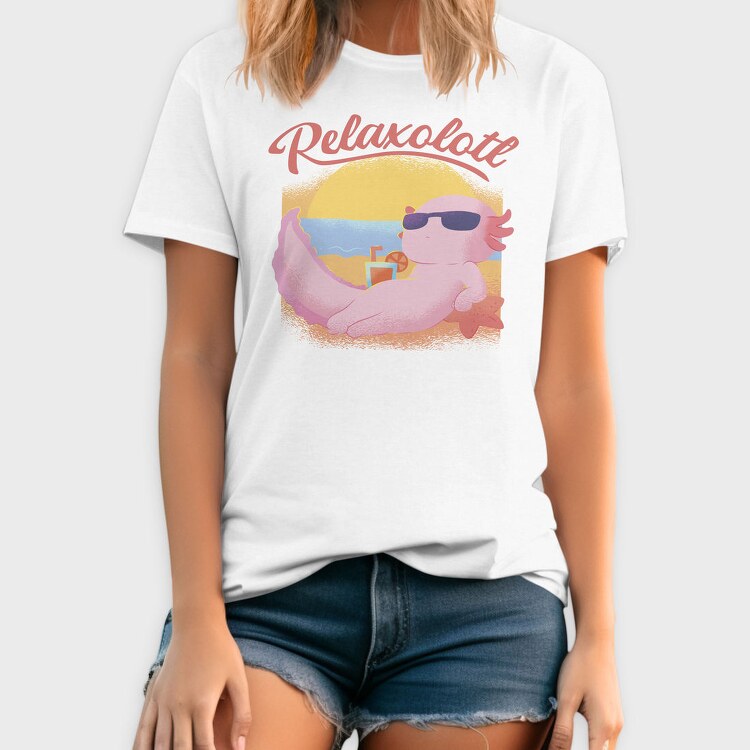 Axolotl At The Beach Relaxolotl, Tricou Barbati (Unisex)