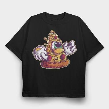 Pizza Slice Monster Illuminati, Tricou Oversize Barbati (Unisex)