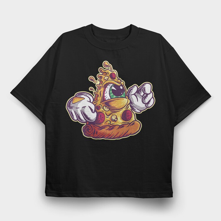Pizza Slice Monster Illuminati, Tricou Oversize Barbati (Unisex)