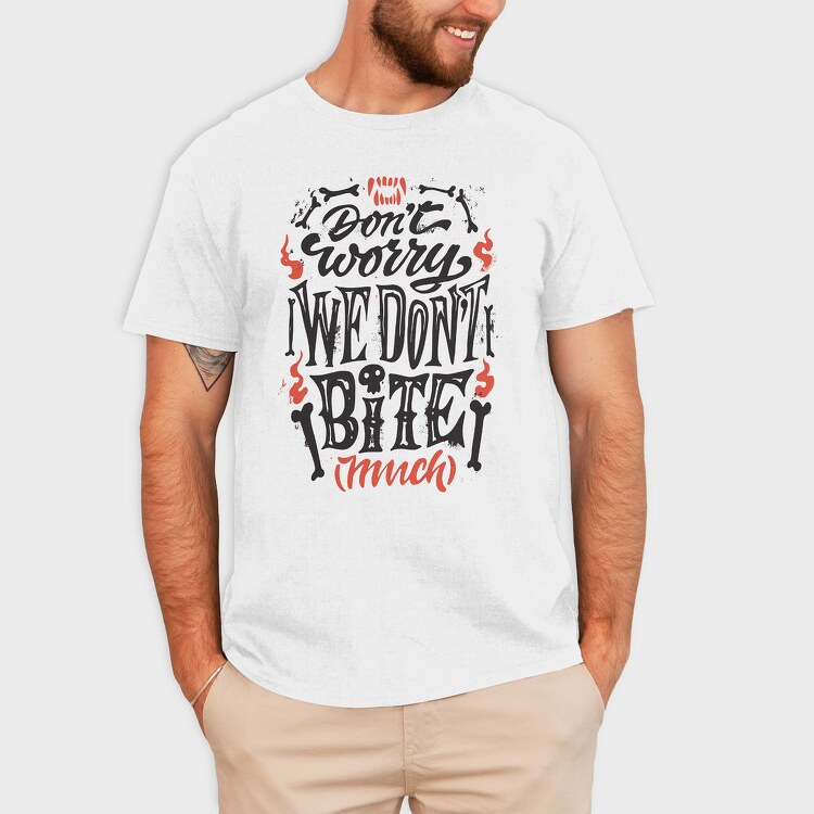 Halloween Vampire Quote We Don'T Bite Much, Tricou Barbati (Unisex)