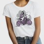 Woman In Motorcycle Biker Girl, Tricou Femei