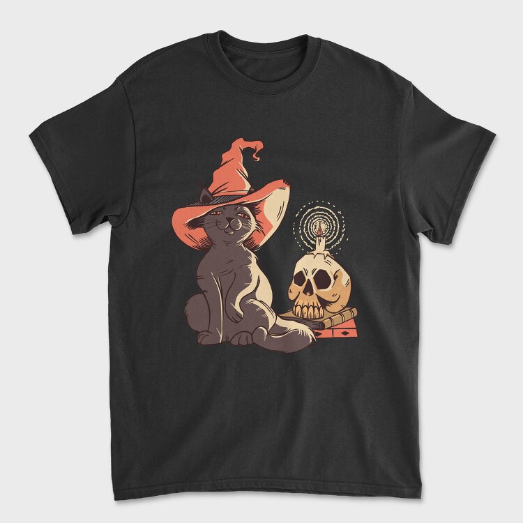 Halloween Witch Cat, Tricou Barbati (Unisex)