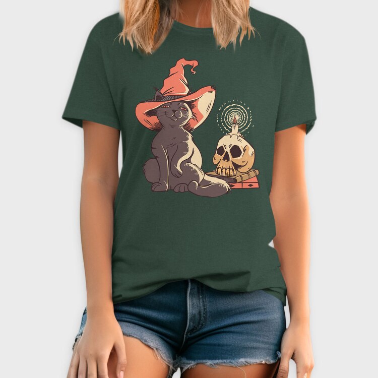 Halloween Witch Cat, Tricou Barbati (Unisex)